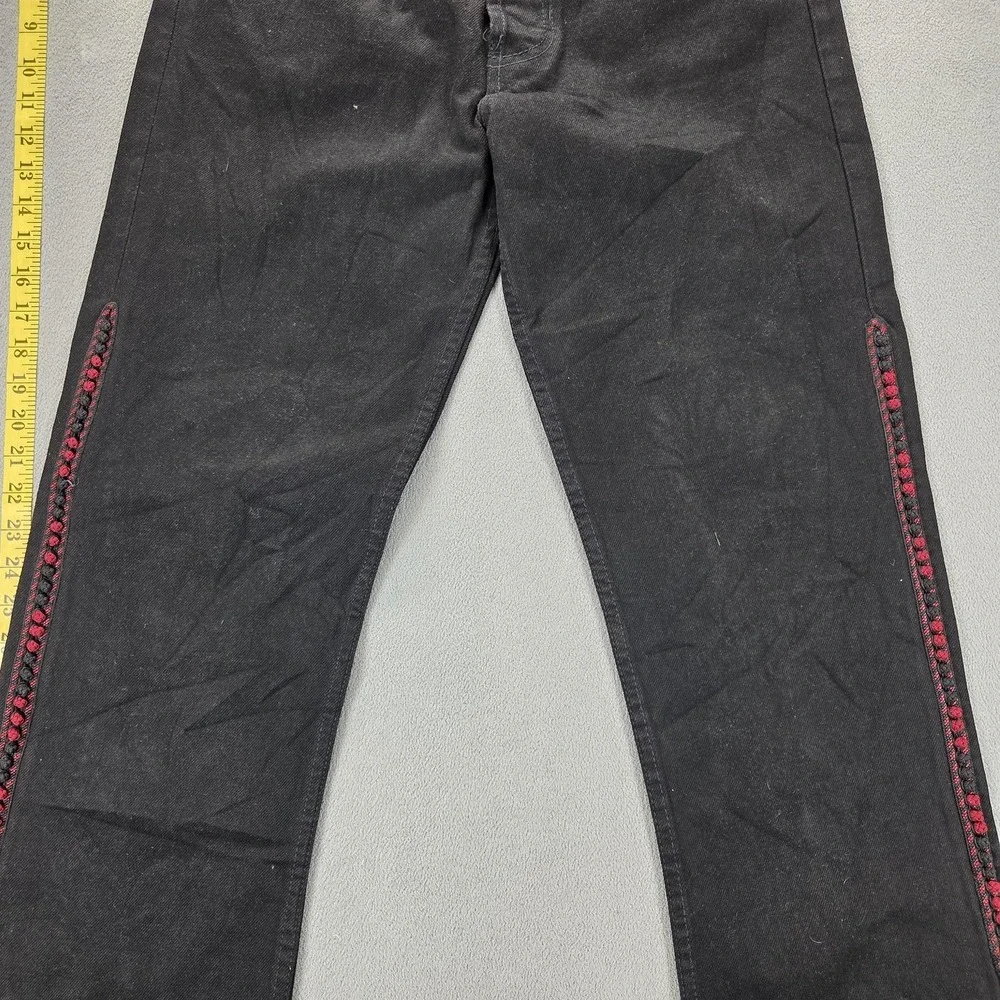 VTG‎ Levis 501 Jeans Mens Black Straight USA Red Trim 90s Modified Fits 28x29
